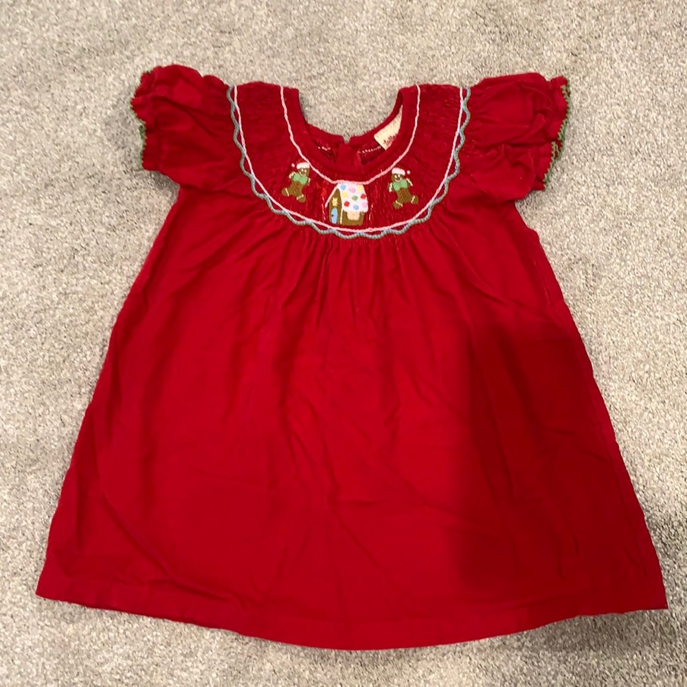 SOLD Christmas Smocked gingerbread dress